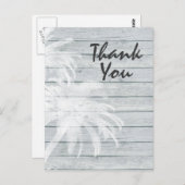 木の上にヤシの木の背景ビーチありがとう ポストカード (正面/裏面)