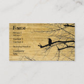 木の上にレイヴン木製の背景ビジネス 名刺 (正面)