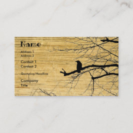 木の上にレイヴン木製の背景ビジネス 名刺