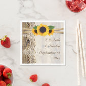 木の上にレースと結婚ひまわり スタンダードカクテルナプキン (インサイチュ)