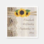木の上にレースと結婚ひまわり スタンダードカクテルナプキン (正面)