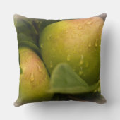 木の上に残っている新鮮な緑のリンゴ クッション (裏面)