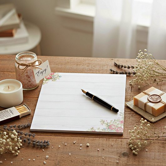 木の上に赤いバラ ノートパッド