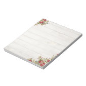 木の上に赤いバラ ノートパッド (回転)