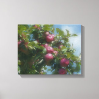 木の上に赤いリンゴ絵画。 キャンバスプリント