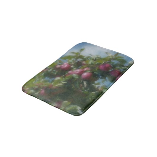 木の上に赤いリンゴ絵画。 バスマット (アングル)