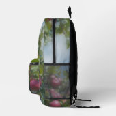 木の上に赤いリンゴ絵画。 プリントバックパック (右)