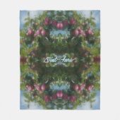 木の上に赤い絵画りんごパーソナライズされた フリースブランケット (正面)