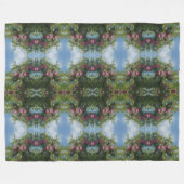 木の上に赤い絵画りんご フリースブランケット (正面(横))