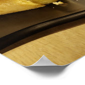 木の上に黒パンでスライスした野菜ピザ ポスター (角)