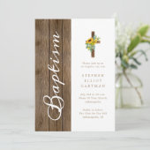 木の上のひまわり素朴白いバプテスマ 招待状 (スタンド正面)