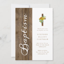 木の上のひまわり素朴白いバプテスマ 招待状