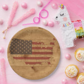 木の上のアメリカ素朴国旗| USA愛国パップ ペーパープレート (パーティー)