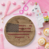 木の上のアメリカ素朴国旗| USA愛国者 ペーパープレート (パーティー)