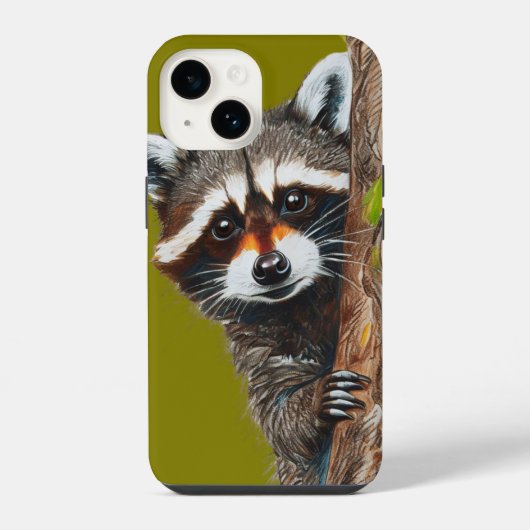 木の上のアライグマのiPhone 14ケース iPhoneケース (裏面)
