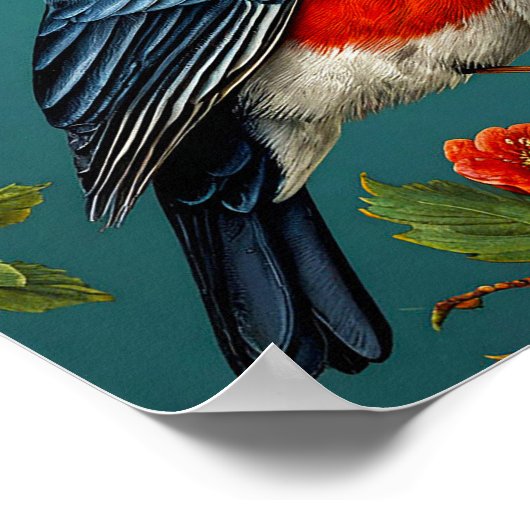 木の上のウズラ ポスター (角)