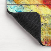 木の上のカラフル蝶素朴 マウスパッド (コーナー)