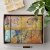 木の上のカラフル蝶素朴 薄葉紙 (ギフト)