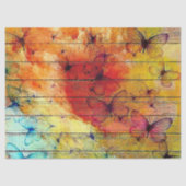 木の上のカラフル蝶素朴 薄葉紙 (正面)