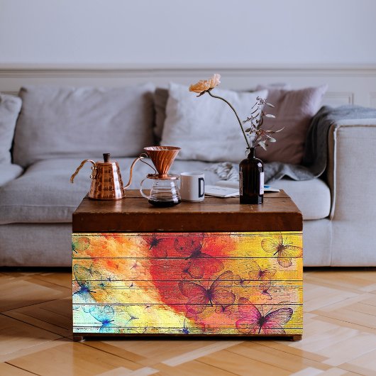 木の上のカラフル蝶素朴 薄葉紙