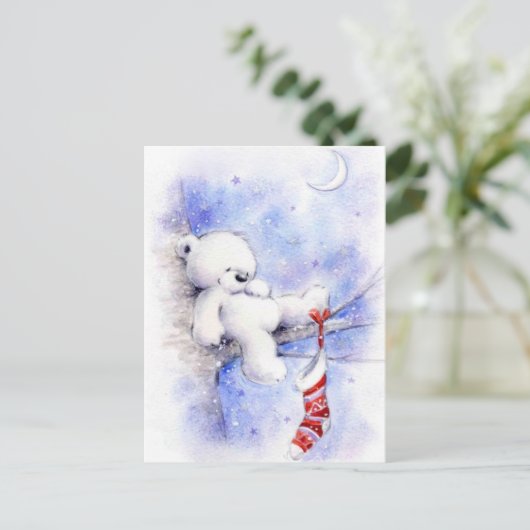 木の上のクリスマスベア シーズンポストカード (スタンド正面)