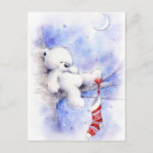 木の上のクリスマスベア シーズンポストカード (正面)