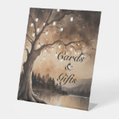 木の上のストリングライト　ロマンチックなカントリーウェディング 台座サイン (正面)