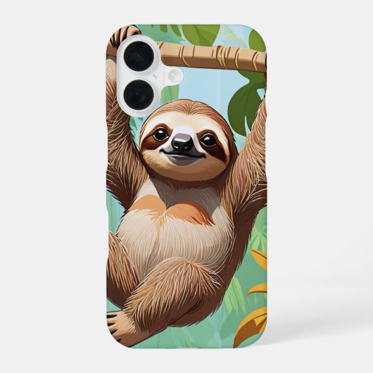 木の上のナマケモノ  iPhone 16ケース (裏面)