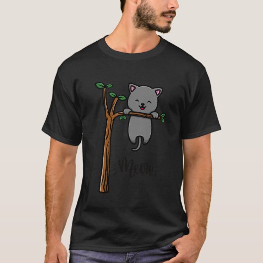 木の上のニャンコ Tシャツ (正面)