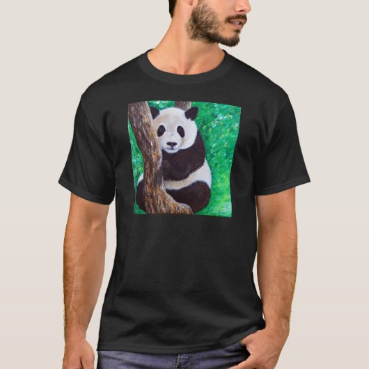 木の上のパンダの絵 Tシャツ (正面)
