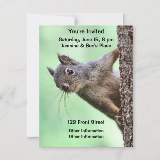 木の上のリス 招待状 (正面)