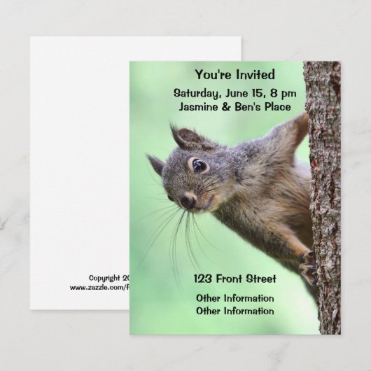 木の上のリス 招待状 (正面/裏面)
