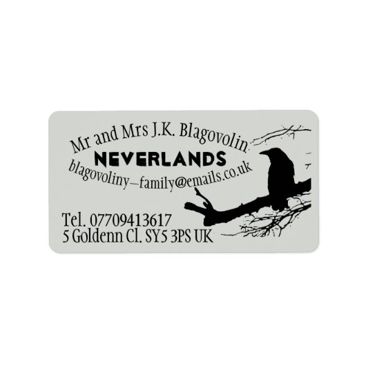 木の上のレイヴン ラベル (正面)