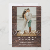 木の上の写真日付の変更 招待状 (正面)