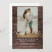 木の上の写真日付の変更 招待状 (正面/裏面)