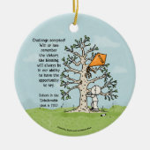 木の上の凧やる気を起こさせる引用文 セラミックオーナメント (正面)