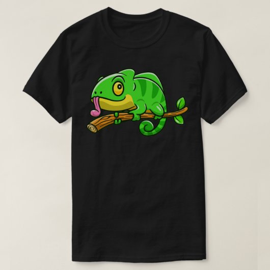 木の上の可愛いカメレオン Tシャツ (デザイン正面)