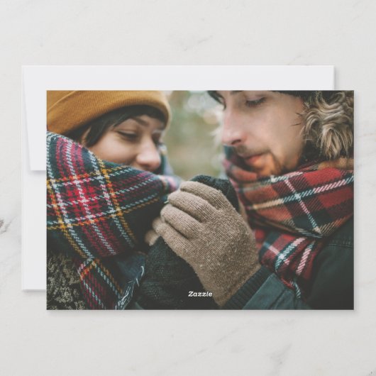 木の上の場所で写真のクリスマスを聞く シーズンカード (裏面)