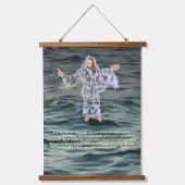 木の上の壁のタペストリー：キリストは水の上を歩く 吊り下げ型タペストリー (正面)