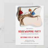 木の上の妖精の家でのお披露目パーティーの招待状 招待状 (正面/裏面)