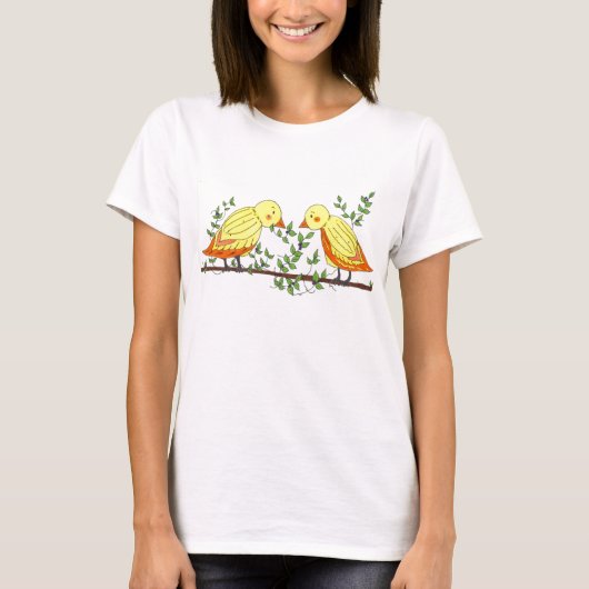 木の上の小鳥たち Tシャツ (正面)