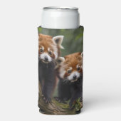 「木の上の探検家：ベビーレッドパンドラ(PANDAS) スリム缶クーラー (Seltzer正面)