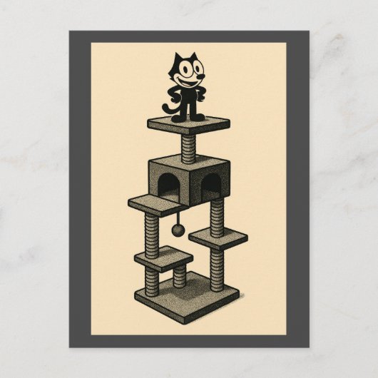 木の上の猫 ポストカード (正面)