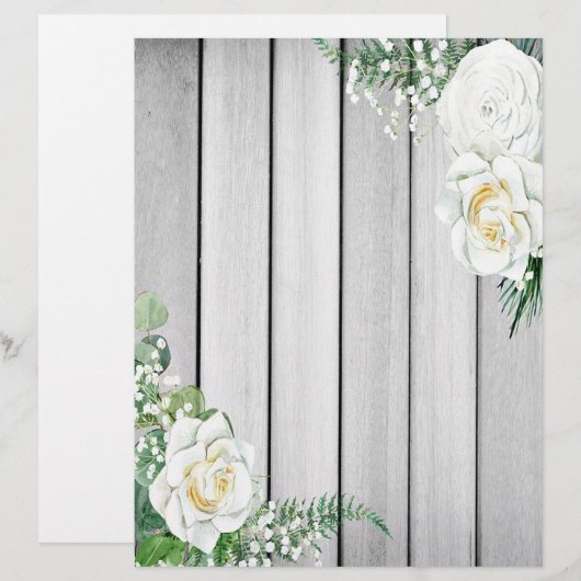 木の上の白いバラ (正面/裏面)