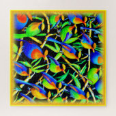 木の上の絵画鳥。買今 ジグソーパズル (横)