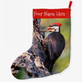 木の上の美しいパイレーテッドウッドペッカー ラージクリスマスストッキング (裏面)
