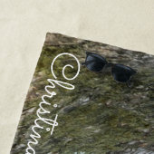 木の上の豪華なヒョウパーソナライズされた ビーチタオル (インサイチュ)