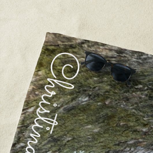 木の上の豪華なヒョウパーソナライズされた ビーチタオル (インサイチュ)