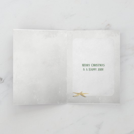 木の上の貝殻のクリスマスオーナメント カード (内部)