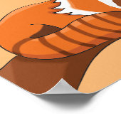 木の上の赤いパンダの絵 ポスター (角)